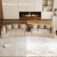 thumbnail image 2 of Rophefx 177.7" Oversized Curved Sectional Sofa for Living Room with 29.2" Deep Seats, Movable Coffee Table with USB, No Assembly, Light Brown Chenille, 2 of 8