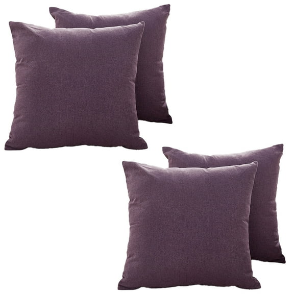 Pack of 4 Couch Throw Pillow Covers 18x18 Inch Soft Decorative Pillow Covers Farmhouse Boho Cushion Covers for Mid Century Modern Home Decor Sofa Bedroom Living Room，Bright Purple