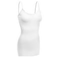 thumbnail image 3 of Essential Basic Women Basic Built In Bra Spaghetti Strap Cami Top Tank - 2 Pk White Gray, S, 3 of 5