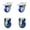 2 Swivel w/2 Total Lock Brakes - 2 Rigid, variant on 3.5 Inch Blue Polyurethane Wheel Swivel Top Plate Caster with Brake SCC
