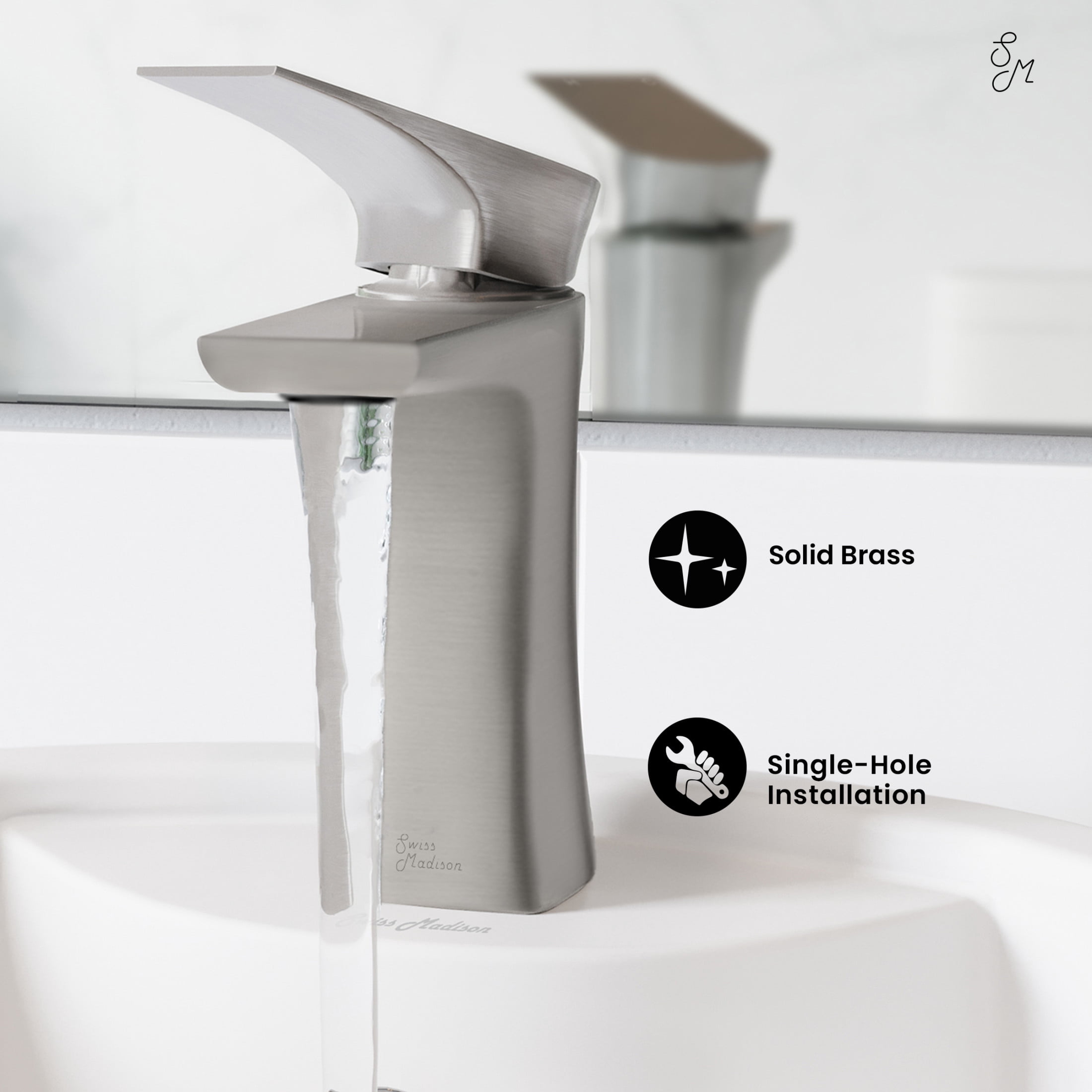 Monaco Single Hole, Single-Handle, Bathroom Faucet in Brushed Nickel