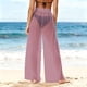 thumbnail image 4 of Pincandy Women See Through Sheer Mesh Pants Beach Swimsuit Bikini Bottom Cover up Party Club Elastic High Waist Wide Leg Pants, 4 of 7