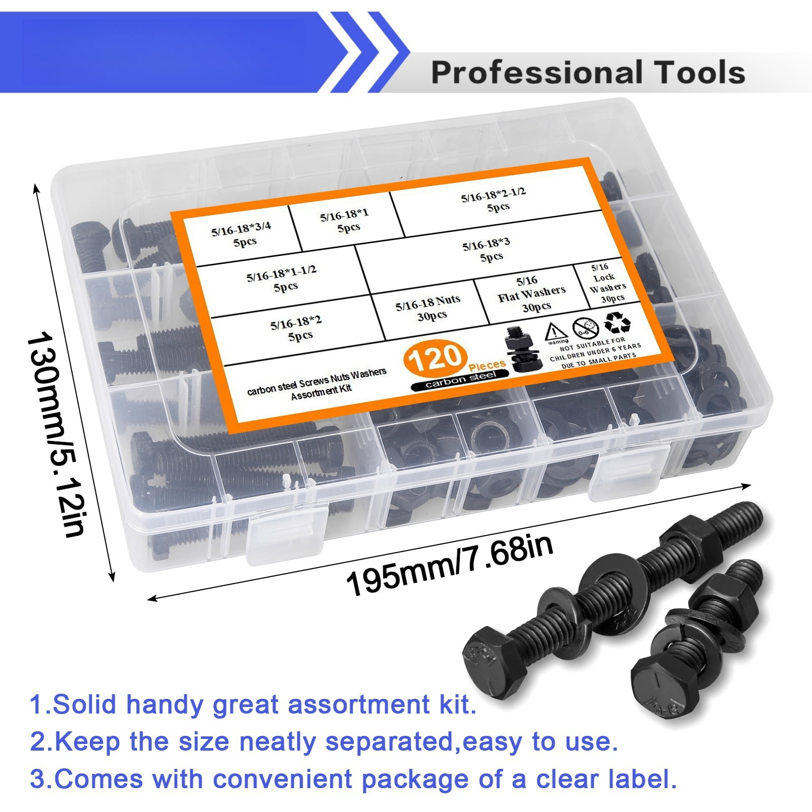 Nuts And Bolts Assortment Kit 242pcs Hex Head 304 Stainless Nut And ...