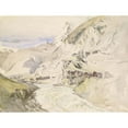 thumbnail image 2 of John Ruskin 24x19 Black Ornate Framed Double Matted Museum Art Print Titled: An Alpine Valley, the Matterhorn in the Distance, 2 of 5