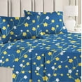 thumbnail image 2 of Microfiber Bedsheet For Double Bed With 2 Pillow Covers - 86 X 88 Inches | Breathable & Wrinkle Free, Soft Touch Print Sheet- Dark Blue, 2 of 4