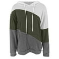 thumbnail image 4 of HAPIMO Sweatshirt for Women Pocket Drawstring Pullover Tops Striped Color Patchwork Long Sleeve Relaxed Fit Womens Hoodie Sweatshirt Teen Girls Clothes Green XXXL, 4 of 6