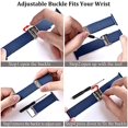 thumbnail image 5 of Boucle Solo Tressée Réglable avec Boucle Compatible avec Bracelet Apple Watch pour Hommes et Femmes, Bracelet Doux en Nylon Extensible Élastique pour iWatch Series SE 6 5 4 3 2 1 (Bleu, 38/40mm), 5 of 5