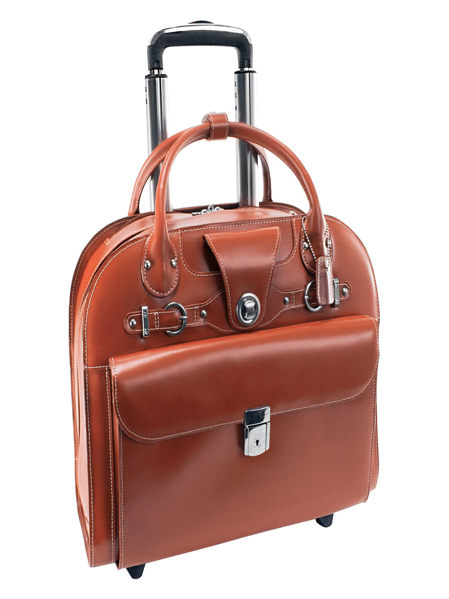 McKlein EDGEBROOK, Wheeled Ladies' Laptop Briefcase, Top Grain Cowhide Leather, Brown (96314