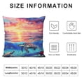 thumbnail image 5 of Autua Turtle Ocean Sunset Decorative Throw Pillow Cover for Home Couch Living Room Bed Sofa, Short Plush Cushion for Car Bedroom, Year-Round Use, Printed on Both Sides, 1PC 12x12in, 5 of 5