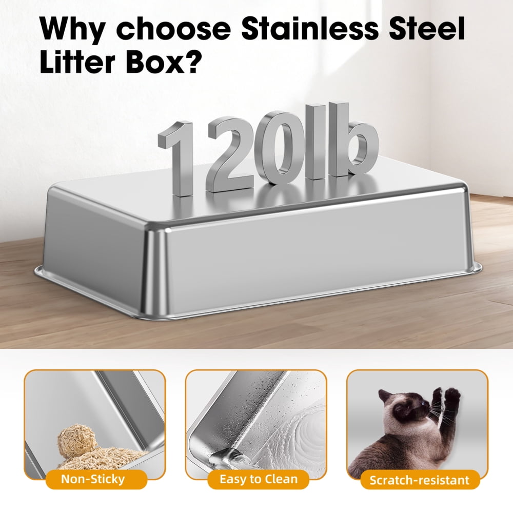 STAINLESS STEEL CAT LITTER BOX