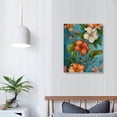 thumbnail image 4 of JRXY  Tropical Floral Wall Art Hawaii Hibiscus Flower Paintings Canvas Picture Painting Botanical Artwork Vintage Orange and Teal Wall Decor for Living Room Bedroom Framed Ready to Hang 16x20 in, 4 of 5