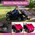 thumbnail image 4 of Joyracer 24 Volt Ride on Toys UTV 2 Seater with Remote Control, 4-Wheel Ride on Dump Truck w/ Tipping Bucket Trailer, Shovel, 3 Speeds,LED Lights, MP3/USB Music for Big Kid, Pink, 4 of 9