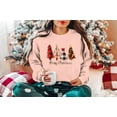 thumbnail image 4 of VILOVE Women Merry Christmas Sweatshirt Plaid Leopard Tree Graphic Long Sleeve Pullover Xmas Lightweight Holiday Tee Tops, 4 of 5