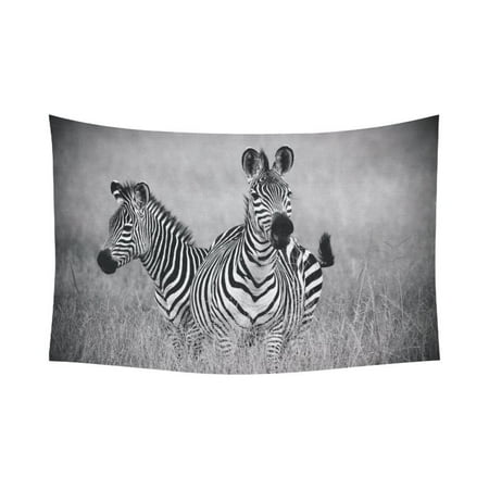 - PHFZK Animal Wall Art Home Decor, African Two zebras in Black and White Tapestry Wall Hanging 60 X 90 Inches