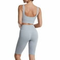 thumbnail image 2 of qILAKOG Women's Yoga Outfit Seamless Workout Set High Waist Exercise Shorts Pants with Sport Crop Top Bra 2PCS Gym Tracksuits Women Workout Sets Yoga Outfit, S&Gray, 2 of 3