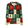 thumbnail image 5 of Women Christmas T-Shirts Snowman Snowflakes Xmas Printed V Neck Graphic Tee Long Sleeve Loose Holiday Tops (XL, Green 01), 5 of 7