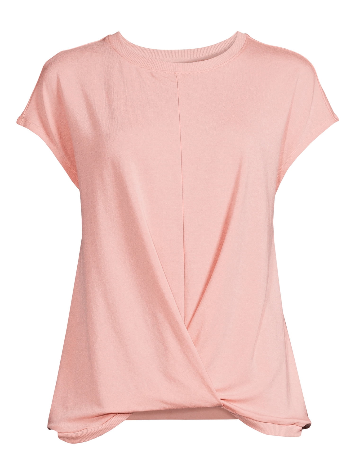Time And Tru Women's Twist Front Top with Short Sleeves - Walmart.com