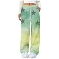 thumbnail image 3 of QATAINLAV Flecce Pants for Women Loose Wide Leg Comfy Pajamas Pant Cute Printed Winter Warm Trousers with Pockets Sleepwear, Army Green, M, 3 of 6