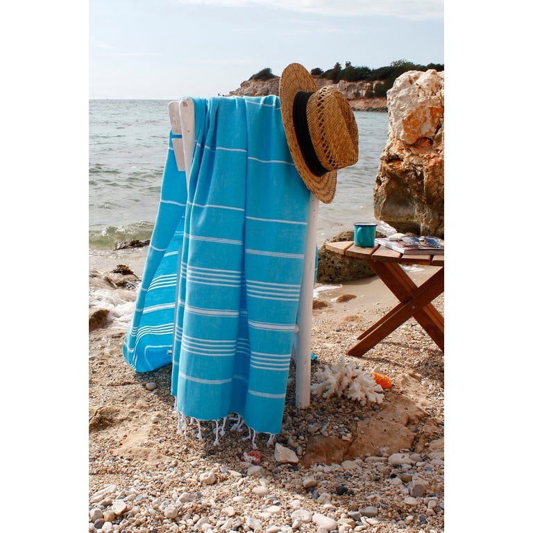 Turkish Peshtemal Bath Towel – 100% Cotton Fouta Towel 39 X 71 Inches – Beach, Yoga, Sarong (Olive Green)