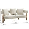 thumbnail image 4 of Christopher Knight Home 76.5" Modern Upholstered Sofa, Curved Design, 3-Seater Couch with Pillows, Beige, 4 of 6
