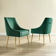 thumbnail image 2 of Side Dining Chair, Set of 2, Velvet, Metal Steel, Green, Modern Contemporary Urban Design, Kitchen Room Cafe Bistro Restaurant Hospitality, 2 of 4