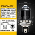 thumbnail image 3 of Ruiandsion P45T Motorcycle LED Headlight Bulb 3000LM 6000K White 12-80V Wide Voltage,High/Low Dual Beam,Replacement, 1 Pcs, 3 of 11