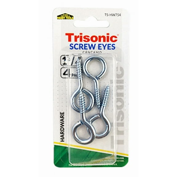 Trisonic 1 3/4" Screw Eyes Utility 4 Pcs Hooks Steel Ceiling Hang Frames Kitchen