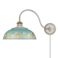 thumbnail image 3 of Golden Lighting Kinsley 1-light Swing Arm Wall Lamp in Antique Teal shade, 3 of 7