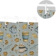 thumbnail image 5 of FREEAMG Shower Curtains Coffee Cookies Curtain，Waterproof Fabric Decor Shower Curtains for Bathroom Set with 12 Hooks, 66"x 72", 5 of 6