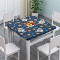 thumbnail image 3 of Blue Sun Moon Star Pattern Square Fitted Tablecloth with Elastic Edge,Square Table Cover,Washable Elastic Table Cover for Home Kitchen Party Decor 34"x34", 3 of 6