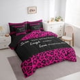thumbnail image 3 of jejeloiu Inspirational Quote Theme 7-Piece Twin Bedding Sets,Wild Cheetah Texture Bedding Comforter Set,Hotpink Black Sheet Sets For Girls Boys,Microfiber Bedroom Decor Reversible, 3 of 8