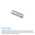 thumbnail image 4 of Unique Bargains Tige Entièrement Filetée M16 x 50mm 2mm Pas de Filetage 304 Acier Inoxydable Droite Tiges Filetées Goujons 5 Pack, 4 of 4