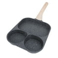 thumbnail image 1 of Sartén para Huevos Fritos, Sartén para Huevos, Sartén para desayuno con revestimiento Antiadherente, 3 Secciones, Sartén para desayuno para bistec, tortilla, 26,3 x 19,5 cm, 1 of 7
