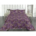 thumbnail image 2 of Ambesonne Tulips Quilted Bedspread Set 3 Pcs, Gothic Grunge Flowers Print, Twin, Pale Fuchsia Burnt Sienna, 2 of 4