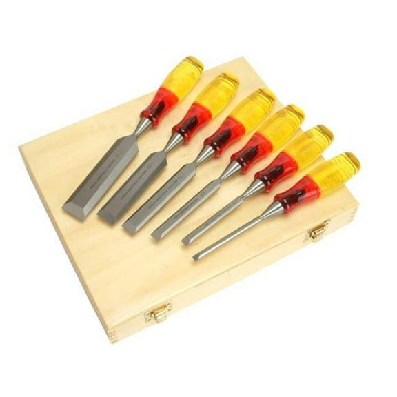 IRWIN Marples - M373 Bevel Edge Chisel Splitproof Handle Set, 6 Piece