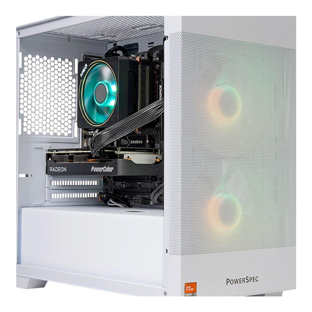 PowerSpec G527 Gaming PC AMD Ryzen 5 7500X3D 4.0GHz Processor, AMD Radeon RX 9060 XT 16GB GDDR6, 32GB DDR5-6000 RAM, 1TB NVMe, WiFi 6E (802.11ax), Bluetooth 5.3, Windows 11 Home