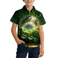 thumbnail image 2 of hengsof Kids' Short Sleeve Printed Button Down Collared Casual Shirt with Chest Pocket, 2 of 7
