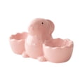 thumbnail image 3 of Huevera de cerámica con doble soporte para huevos de Pascua, bandeja para el desayuno. Rosa, 3 of 9