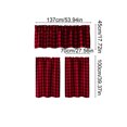 thumbnail image 3 of MMJ Sheer Curtains Semi Sheer Coffee Valance 3 Piece Set Nylon Short Window Filtering Thermal Insulated Kitchen 53.94x17.72in, 3 of 6