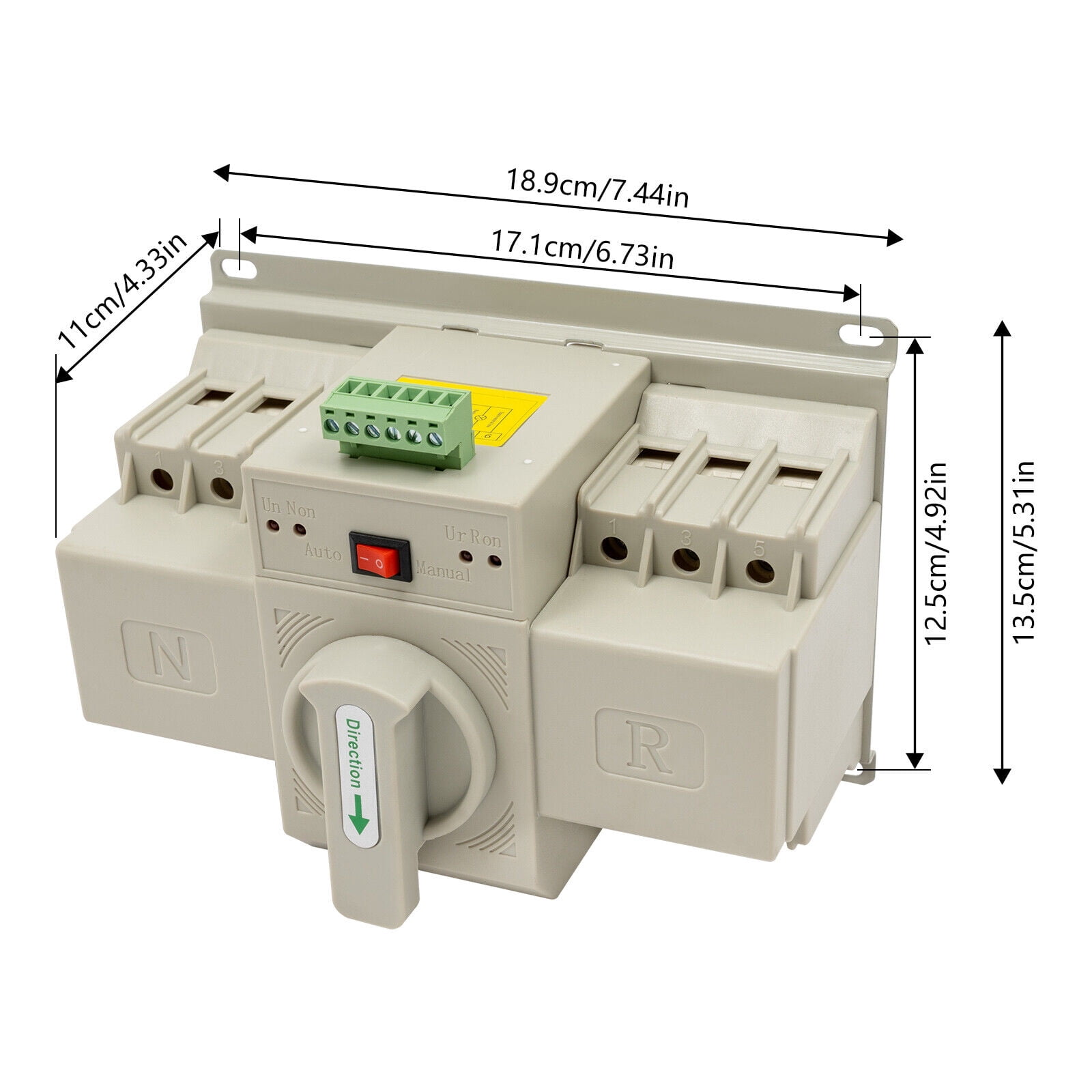 63A 110V Dual Power Transfer Switch - Automatic Backup Power Changeover w/Copper Contacts, 2s Conversion for Home/Commercial Use