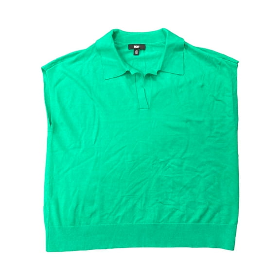 DKNY Women's Modern Fit Sleeveless Collared V-Neck Sweater (CVR, L)