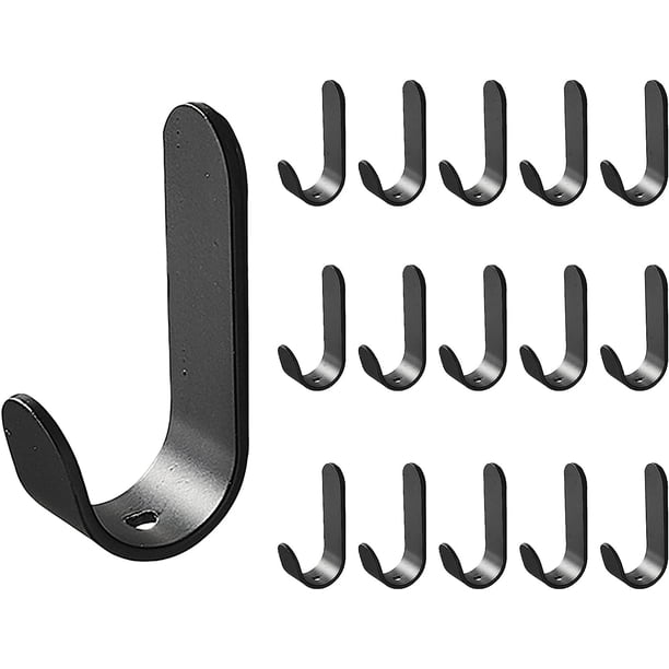 Gancho de pared adhesivo de acero inoxidable, 20 piezas Gancho adhesivo para baño Gancho para toalla autoadhesivo Impermeable a prueba de herrumbre para cocina, sala de estar, baño, dormitorio negro