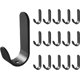 thumbnail image 1 of Gancho de pared adhesivo de acero inoxidable, 20 piezas Gancho adhesivo para baño Gancho para toalla autoadhesivo Impermeable a prueba de herrumbre para cocina, sala de estar, baño, dormitorio negro, 1 of 4