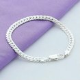 thumbnail image 4 of K-KED Hot Sale Summer Thick 5mm Cuban Chain Simple 925 Silver Gold Plated Bracelet-Silver-20cm, 4 of 7