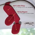 thumbnail image 4 of Soporte magnético para gafas de sol para visor de coche KIWEN de cuero, paquete de 2, 4 of 9