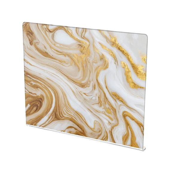 13.4" x 16.5" Food-Grade Acrylic Cutting Board Non-Slip Kitchen Chopping Board Golden Curved Marble