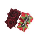 thumbnail image 4 of Rose Flower Hair Clip 3D Red Roses Flower Hair Accessories Comb Piece for Girls Women Bride Wedding Hair Clip Flamenco Dancer Hairpins Headwear Barrette Styling Tools Accessories Deep Red, 4 of 4