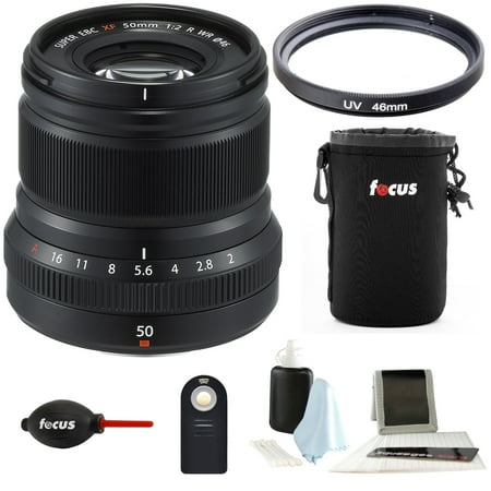 Fujifilm XF 50mm f/2 R WR Lens (Black) with Accessories
