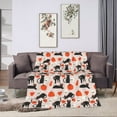 thumbnail image 6 of DouZhe Ultra-Soft Micro Fleece Lightweight Flannel Bed Blanket, Spooky Cat Pumpkin Halloween Print Cozy Warm Throw Blankets, 80"x60", 6 of 7