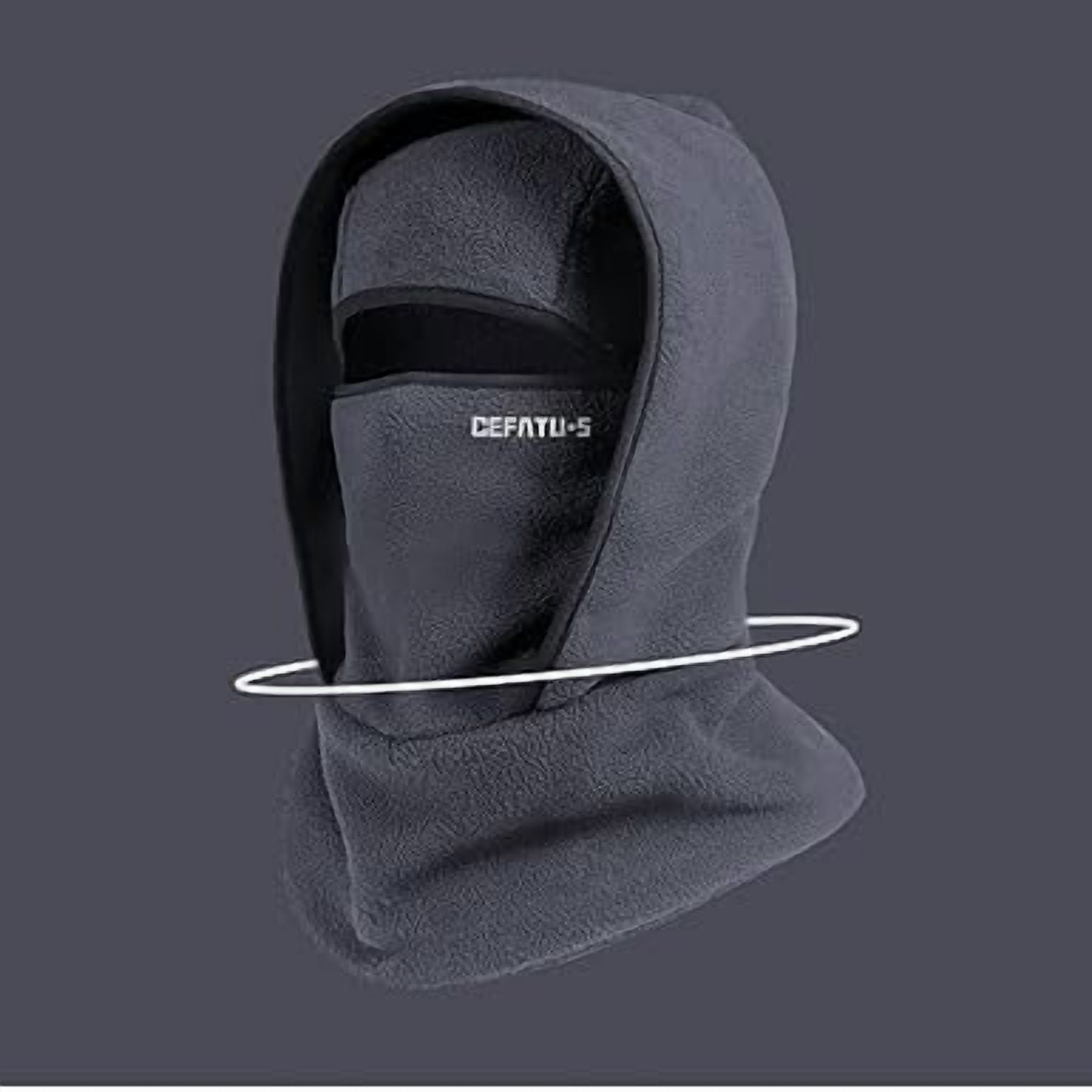 Outdoor Winter Warm Hat Neckband Integrated Cycling Ski Mask for Men Women Fleece Face Head Neck Cover Windproof（1pcs-black）